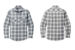 Port Authority W668 Plaid Flannel Shirt Grey Cream Open Plaid