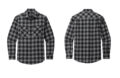 Port Authority W668 Plaid Flannel Shirt Grey Black Buffalo Check