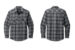 Port Authority W668 Plaid Flannel Shirt Grey Black Open Plaid
