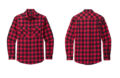 Port Authority W668 Plaid Flannel Shirt Red Black Buffalo Check
