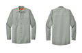 SP14 Red Kap Long Sleeve Industrial Work Shirt Light Grey