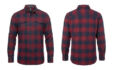 Burnside B8210 Mens Plaid Flannel Shirt Crimson Navy