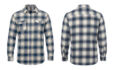 Burnside B8210 Mens Plaid Flannel Shirt Ecru Blue