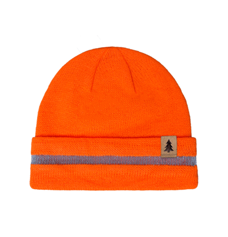 CornerStone Visibility Knit Beanie With Suede Clip Label Logo