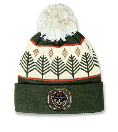 Custom Embroidered Patch Outdoor Companies Grand Locale Recycled Pom Beanie
