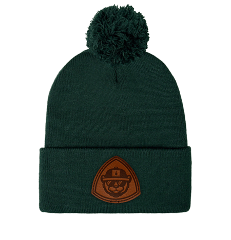Custom Leather Sportsman SP12 Pom Beanie Forest Green