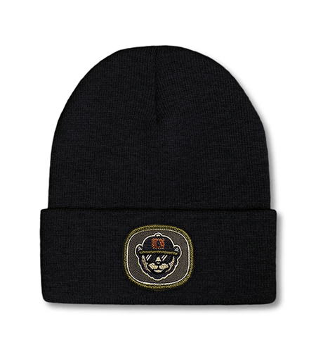 Sportsman 12-inch beanie with embroidered patch logo.