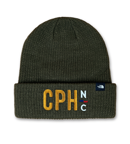 Custom North Face beanie with direct embroidery logo