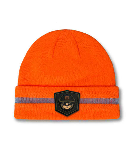 CornerStone reflective beanie customized with PVC rubber patch.