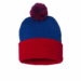 Sportsman SP15 12 Pom Pom Cuffed Beanie - Royal/Red