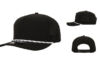 10 10 Hats R615 5 Panel Rope Hat Black