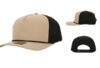 10 10 Hats R615 5 Panel Rope Hat - Khaki Black