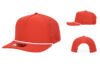 10 10 Hats R615 5 Panel Rope Hat Red