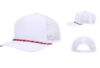 10 10 Hats R615 5 Panel Rope Hat White Red