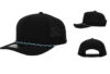 10 10 Hats R615 5 Panel Rope Hat Black Light Blue Rope