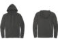 District Fleece Full Zip Hoodie DT6102 Charcoal