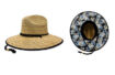 Mega Cap 8030B Floral Underbrim Straw Hat Blue Leaf