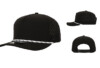 10 10 Hats R615 5 Panel Rope Hat Black