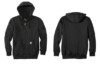 Black Custom Carhartt Hoodie CT100614 Rain Defender Paxton Heavyweight Hooded Zip Front Sweatshirt
