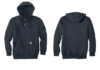 New Navy Custom Carhartt Hoodie CT100614 Rain Defender Paxton Heavyweight Hooded Zip Front Sweatshirt