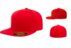 Flexfit 6210FF Fitted Flat Bill Cap - Color: Red