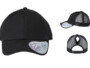 Infinity Her Women's Ponytail Trucker Black Black front and sides. Custom fashion for women.