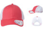 Infinity Her Womens Ponytail Trucker Coral White front and sides. Custom Patch women hats.