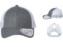 Infinity Her Womens Ponytail Trucker HEather Grey White front and sides. Trucker Hats bulk women's sports Team.
