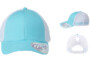 Infinity Her Womens Ponytail Trucker Light Blue White front and sides. Womens hats resale.