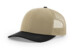 Richardson 112 custom hat with khaki front, black mesh, and black visor – blank trucker hat for logo embroidery or patch design
