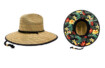 Mega Cap 8030B Floral Underbrim Straw Hat Black Floral