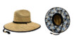 Mega Cap 8030B Floral Underbrim Straw Hat Blue Leaf
