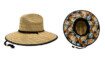 Mega Cap 8030B Floral Underbrim Straw Hat Orange Leaf