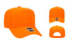 OTTO 31 069 5 Panel Low Crown Baseball Cap Royal Black N. Orange Cap