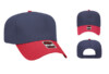 OTTO 31 069 5 Panel Low Crown Baseball Cap Royal Black Red Nvy Cap