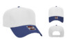 OTTO 31 069 5 Panel Low Crown Baseball Cap Royal Black Ryl Wht Cap