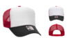 OTTO 39 165 High Crown Foam Trucker Blk Wht Red hat