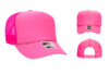 OTTO 39 165 High Crown Foam Trucker Neon Pink hat. Embroidered Foamie Pink Hats.
