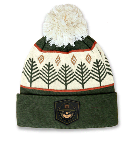 Outdoor Winter Logo PVC Patch Recycled Pom Beanie