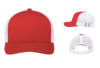 Pacific Headwear 5Panel Trucker Cap 105c Red:White:Red