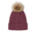 Port Authority C990 Faux Fur Pom Beanie - Rosewood. Custom Women's Beanies.