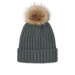 Port Authority C990 Faux Fur Pom Beanie Storm Grey. Personalized Women's Beanies.