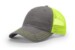 Richardson 111 Garment Washed Trucker - Color: Charcoal/ Neon Yellow