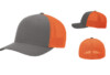 Richardson R110 R FLEX Fitted Trucker Charcoal:Neon Orange