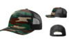 Richardson R112PFP Printed Five Panel Trucker Green Camo Black Hat