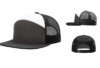 Richardson R168 7 Panel Trucker Charcoal Black White