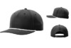 Richardson R258 5 Panel Classic Rope Cap Dark Black White Cap