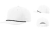 Richardson R258 5 Panel Classic Rope Cap White Black Cap
