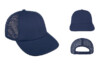 Navy Royal Apparel low-style trucker hat with mesh back and flat brim. USA made.