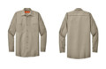 SP14 Red Kap Long Sleeve Industrial Work Shirt Light Tan